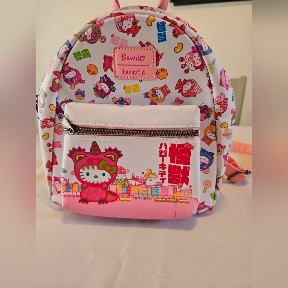 Loungefly Sanrio Hello Kitty Kaiju Monster Mini Backpack Rare Pink Pastel Kawaii